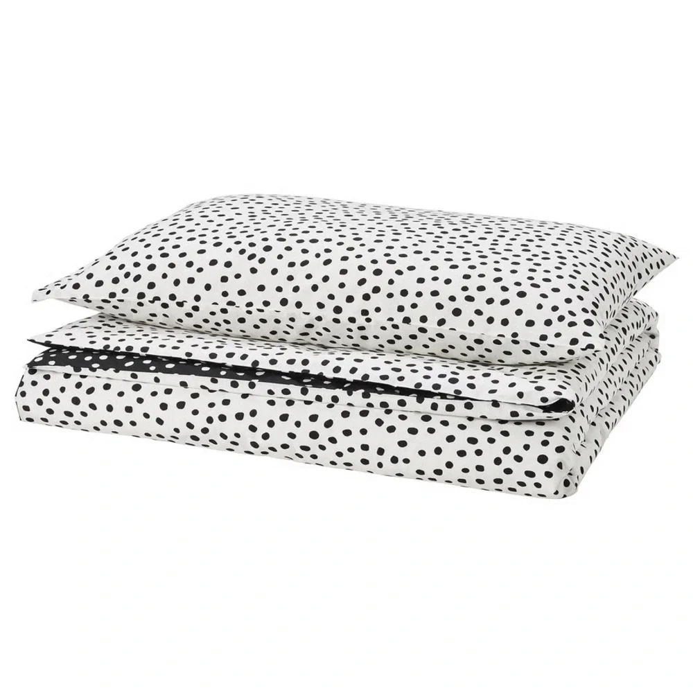 Polka Dot Black and White Duvet Cover Set